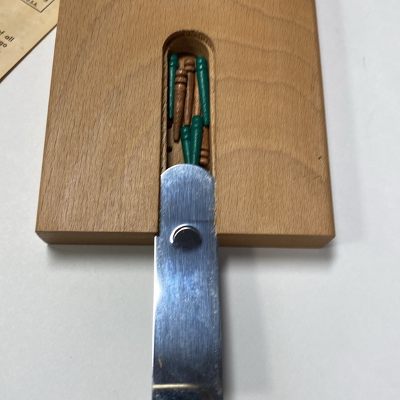 Vintage Cribbage Set Pleasantime Wood Board 1963 two lane track complete #715 - Picture 6 of 12